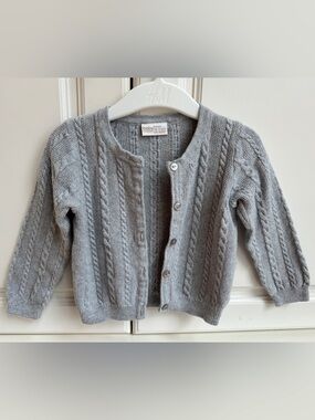 Lindex Ribbed Knit Grey Cardigan ~ 18 Months